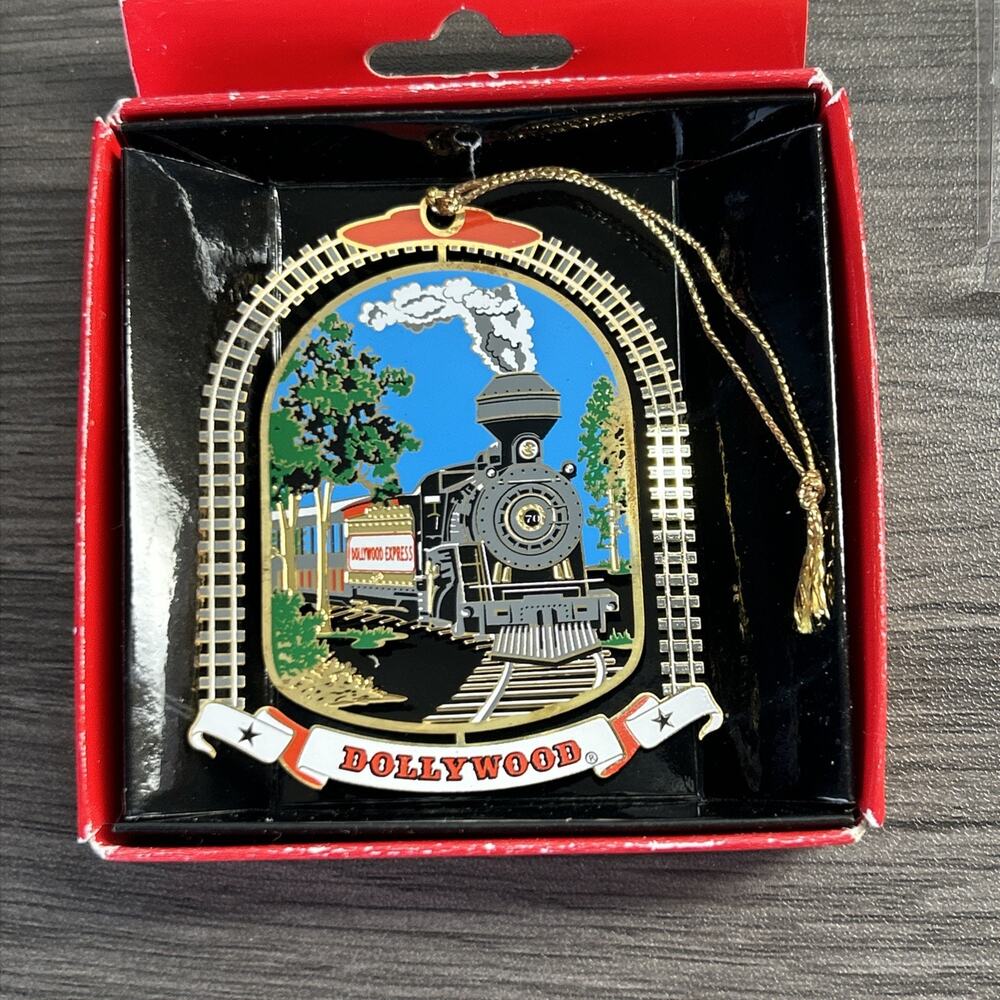 Dollywood Train Ornament 24K Gold Flashed Brass NIB Dolly Parton Vintage As-Is